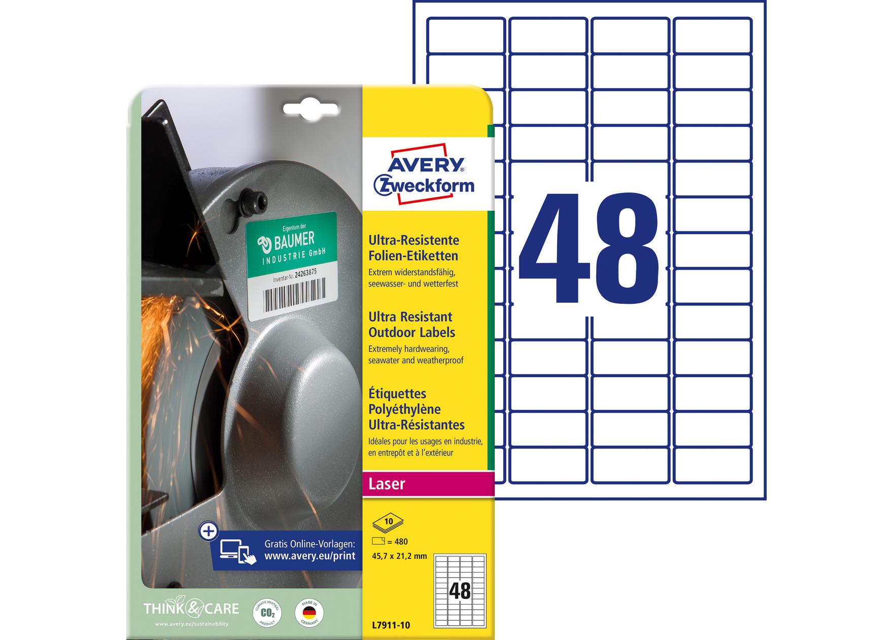 Etykiety polietylenowe ultra resistant 45,7x21,2 mm