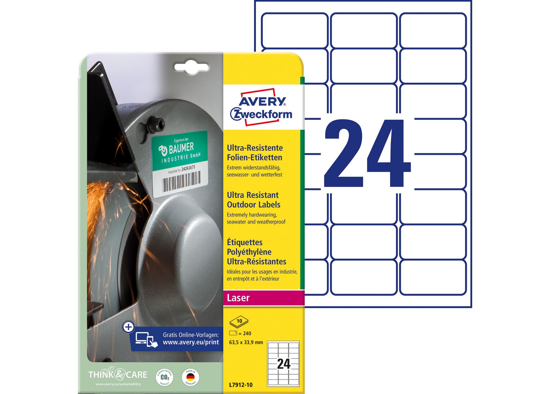 Etykiety polietylenowe ultra resistant 43,5x33,9 mm
