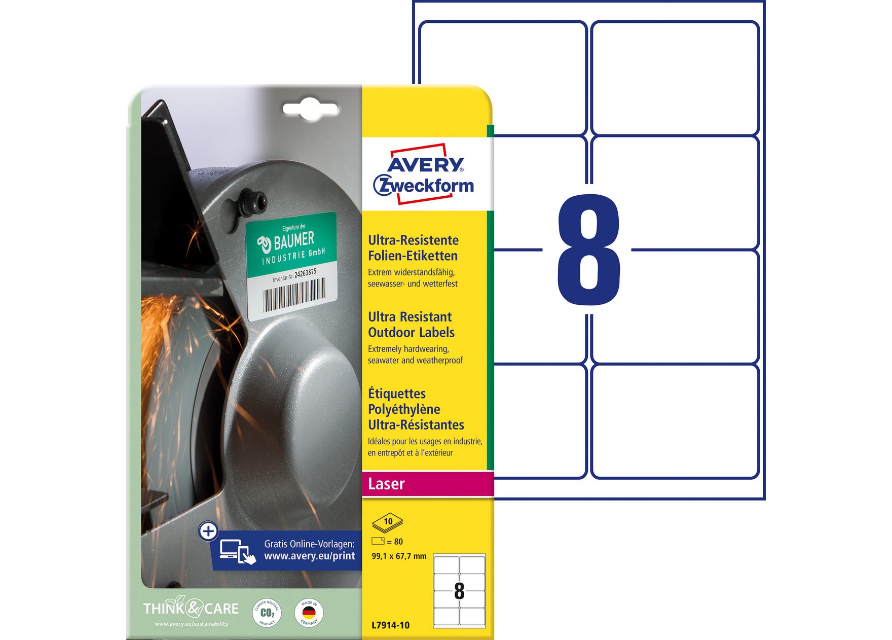 Etykiety polietylenowe ultra resistant 99,1x67,7 mm