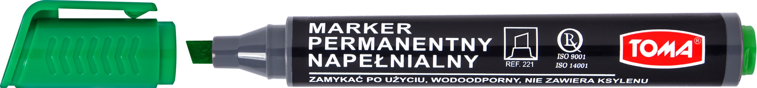 Marker permanentny Toma TO-221 ścięty zielony