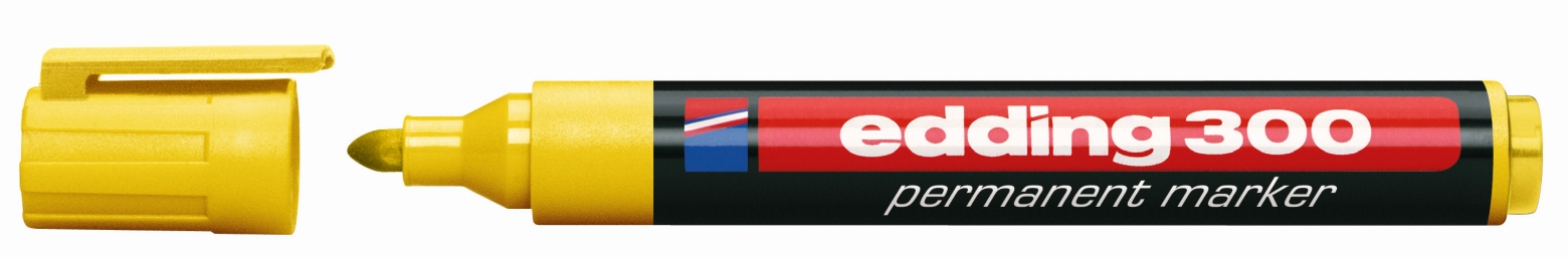Marker permanentny Edding 300 zólty okrgły