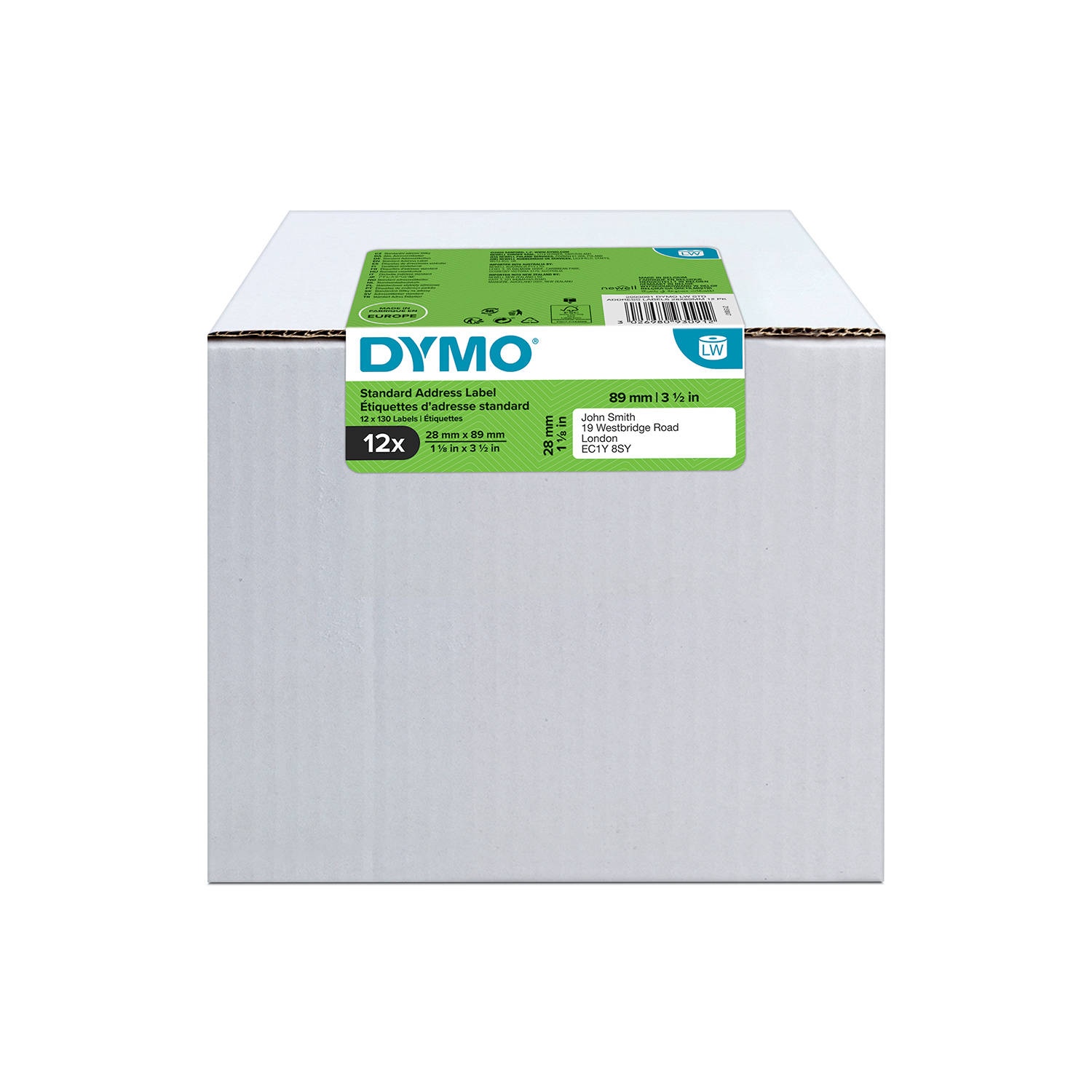 Etykiety DYMO standardowe adresowe - 89x28 mm biały, 12 rolek  2093091