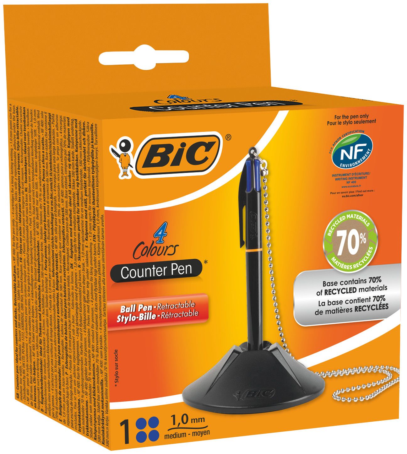 Długopis BIC 4Colours na łańcuszku stojący  Pen Desk