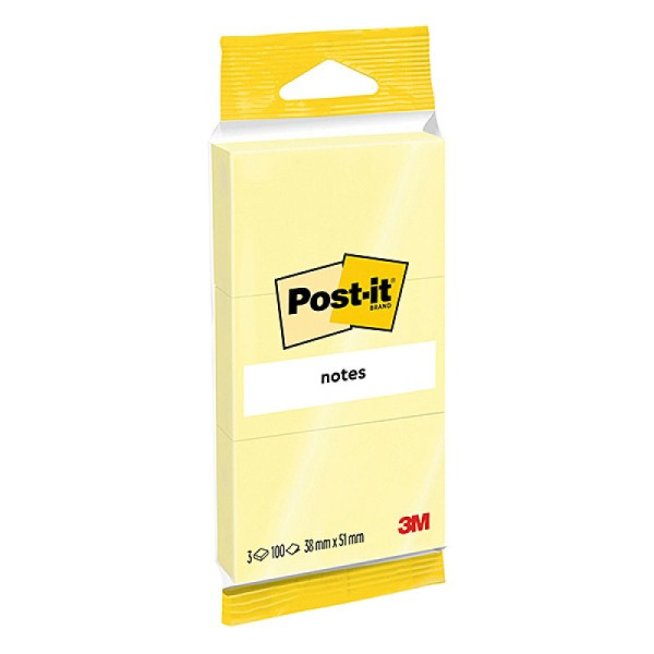 Karteczki samoprzylepne Post-it ® 6810 38x51mm 3x100 kartek żółte 7100172242
