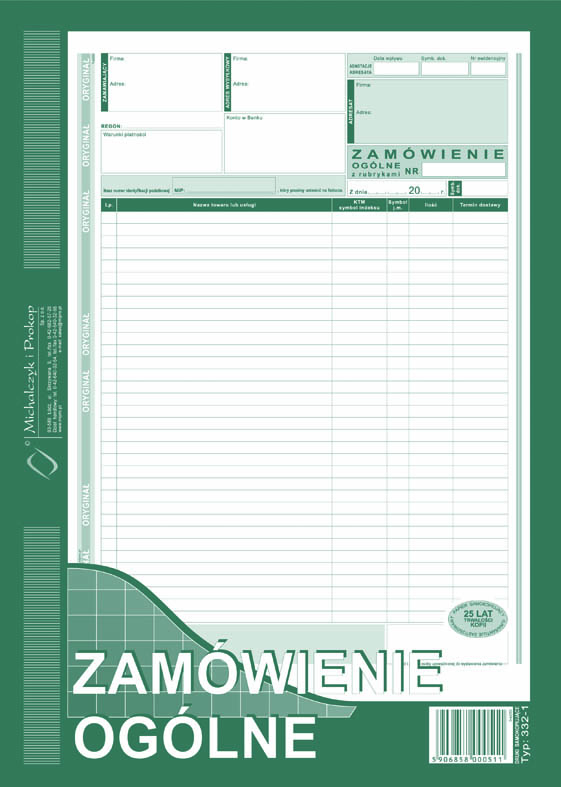 Zamówienie ogólne MiP 332-1 A4