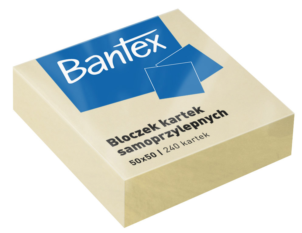 Notes samoprzylepny 50x50 240k żółty Bantex