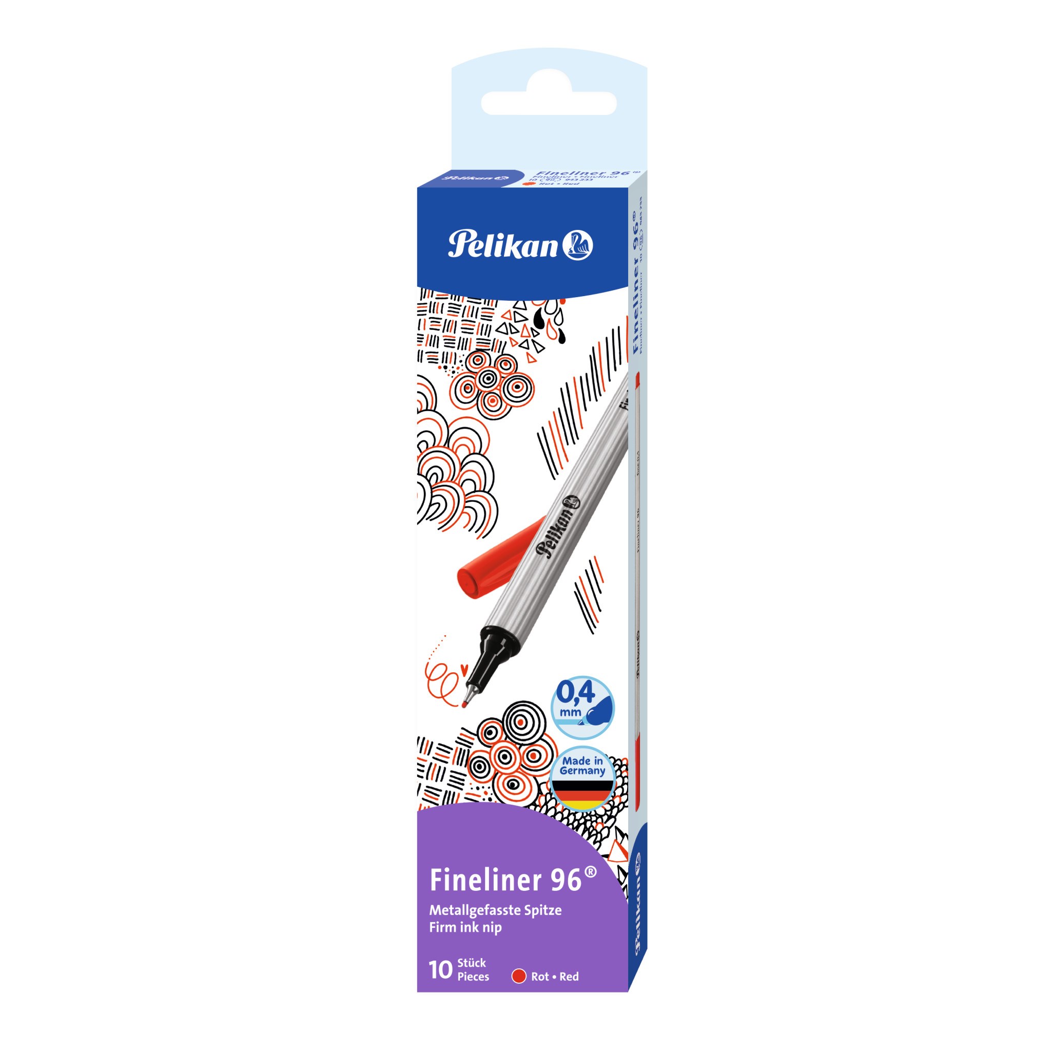 Cienkopis Pelikan 0,4mm czerwony