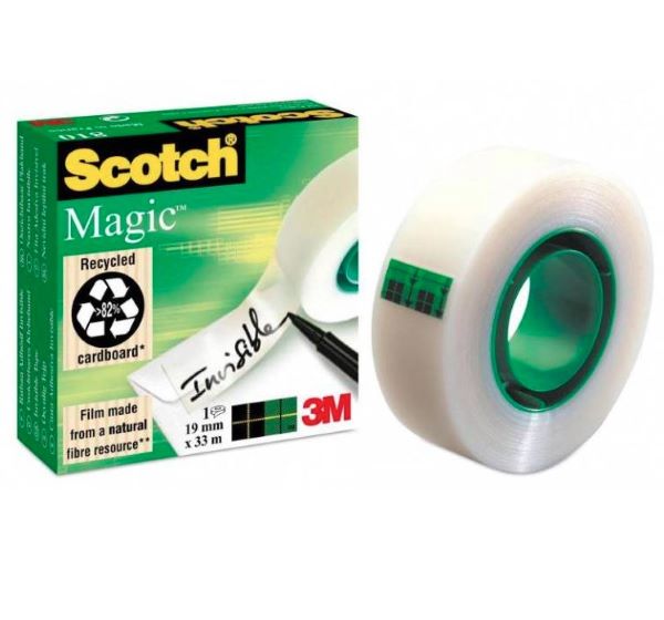 Taśma samoprzylepna 19mm x 33m (9szt) 3M Scotch Magic w pudełku 7100044084