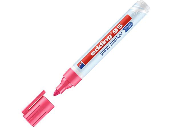 Marker do powierzchni szklanych 1,5-3 mm różowy Edding