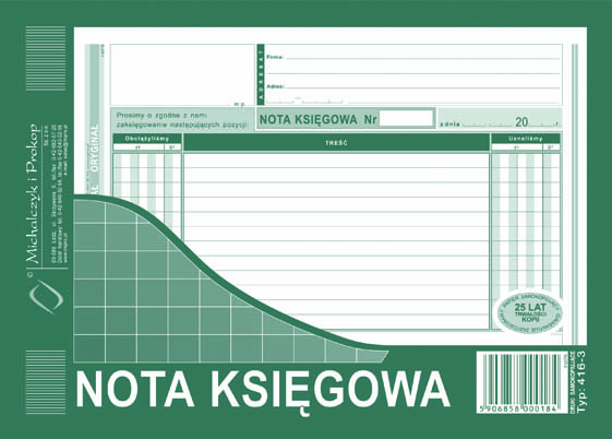 Nota księgowa MiP 416-3 A5