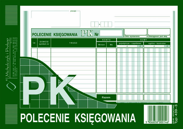 Polecenia księgowania MiP 439-3 A4