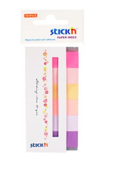 Zakładki indeksujące 45x15 6kol. (180k.) Stick"N 21595
