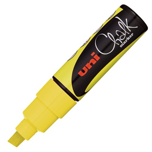 Marker do czarnych tablic Uni PWE8K żółty