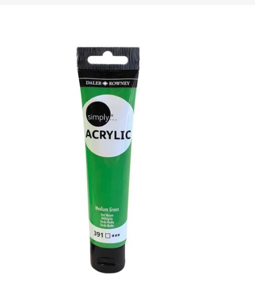 Farba akryl. Simply Acrylic 75ml śr. zielona (medium Green) 126975391 FILA