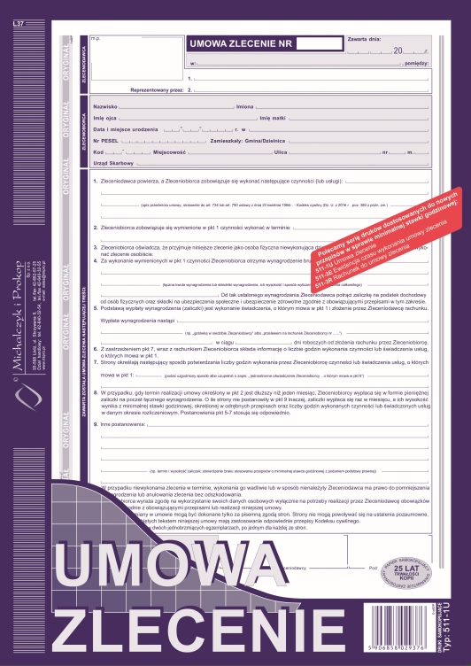 Umowa zlecenie MiP 511-1U A4