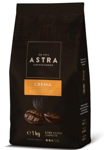 Kawa Astra Łagodna Crema  Arabika ziarno 1kg