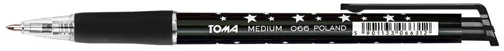 Długopis automatyczny Medium 1mm czarny TO-066 Toma