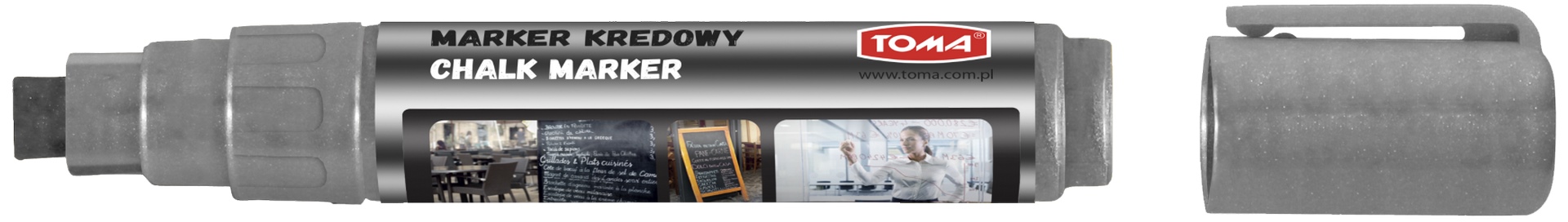 Marker kredowy Toma TO-291 8x5mm srebrny