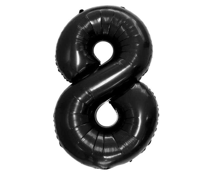 Balon foliowy ,,Cyfra 8" czarna 92 cm GoDan