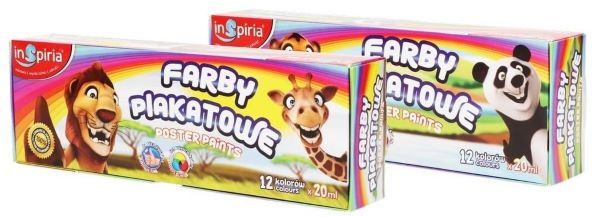Farby plakat. 20ml 12 kol Inspiria Schemat