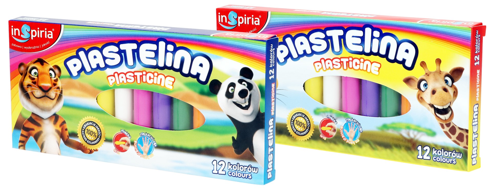Plastelina dla dzieci 12 kolorów Inspiria Schemat