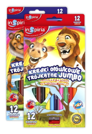 Kredki trójkątne JUMBO 12 kol. Inspiria Schemat