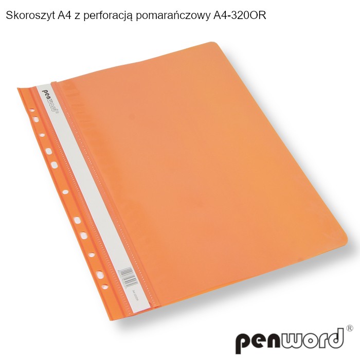 Skoroszyt wpinany A4 A-320 PVC pomarańczowy Polsirhurt