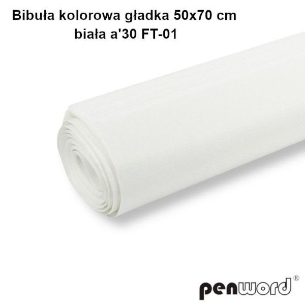 Bibuła gładka 50x70cm Biała FT-01 (30) Polsirhurt