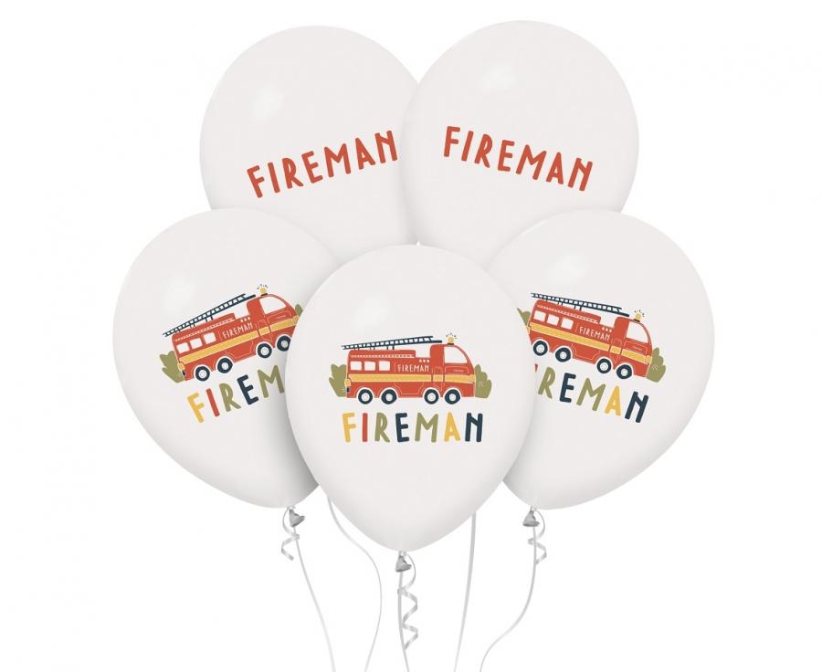 Balony Fireman Straż 12" 5szt. GZ-FIR5 Godan