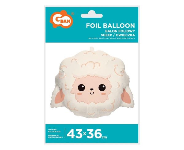 Balon foliowy Owieczka 43x36cm (głowa) BF-HOWC GoDan