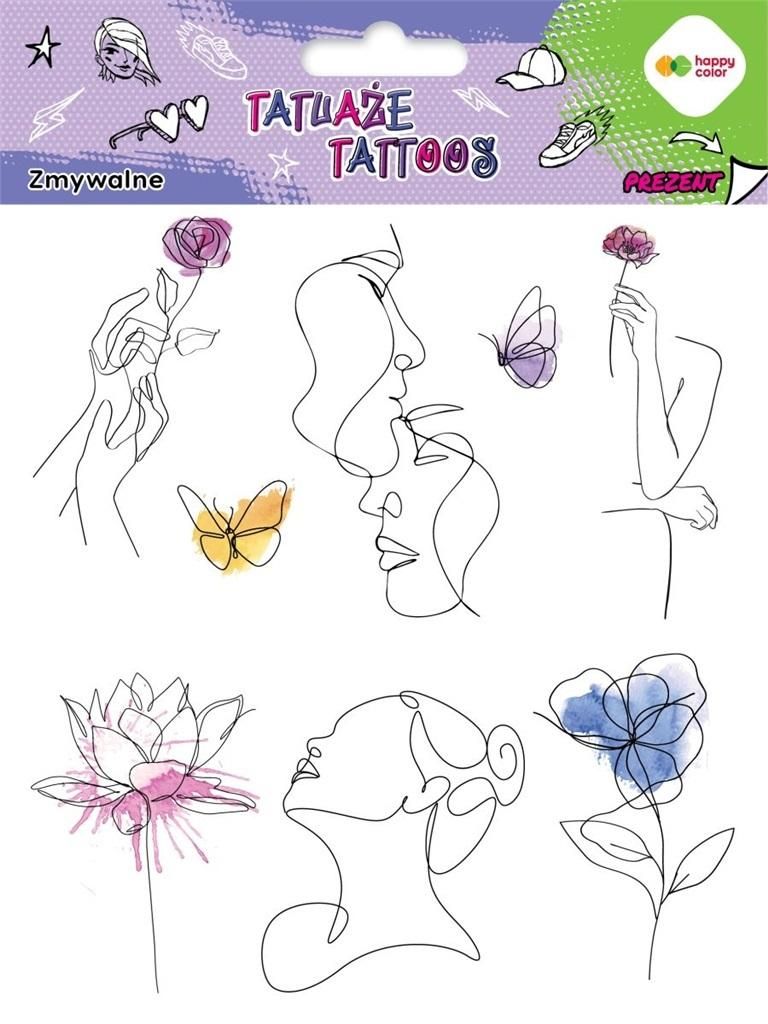 Tatuaże zmywalne Lineart+Aquarella 150x200mm Happy Color  HA 4261 1520-UR01 GDD