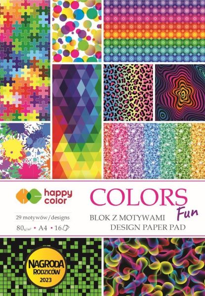 Blok z motywami Colors Fun A4/16ark 80g/m2 29 motyw Happy Color HA 3808 2030-CF