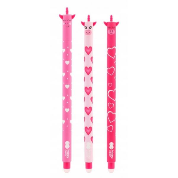 Długopis wymazywalny Uszaki Pink Unicorn 0,5mm niebieski Happy Color GDD