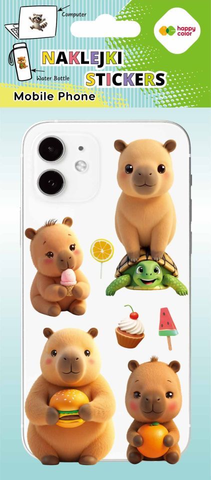 Naklejki na telefon - Hungry Kapi, Kapibara 90x205mm Happy Color HA 4212 9020-KA06 GDD