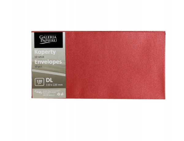 Koperta DL/10 Pearl czerwony P 150g Argo [280158]