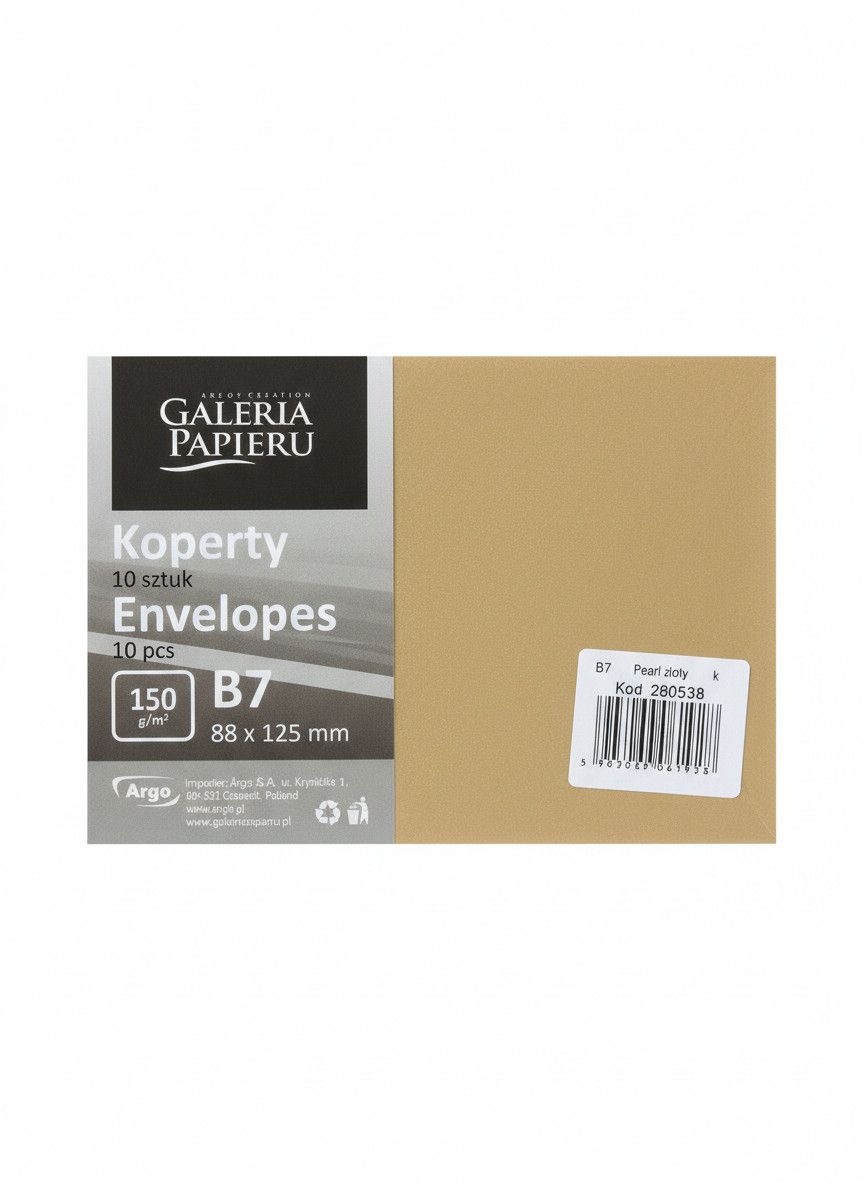 Koperta B7 Pearl złoty 150g (10) 280538 Argo
