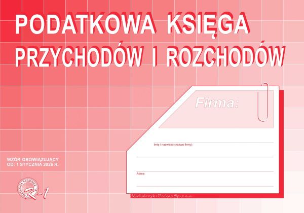 Podatkowa księga przychodów i rozchodów  K-1 A4 MiP NOWA