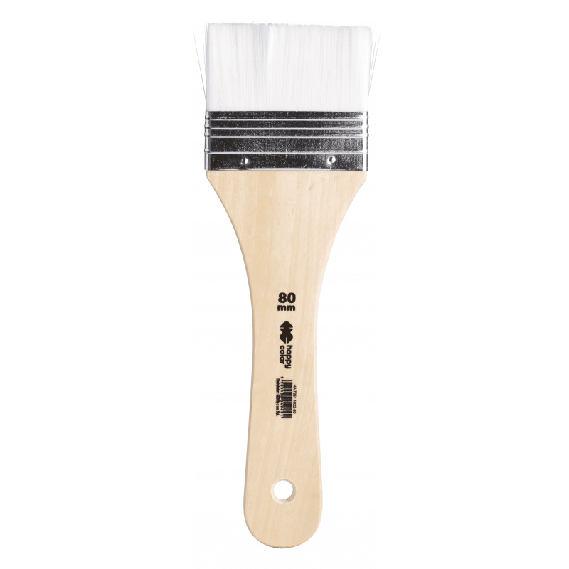 Pędzel hobby biały nylon, płaski 80mm Happy Color HA 7251 1022-80