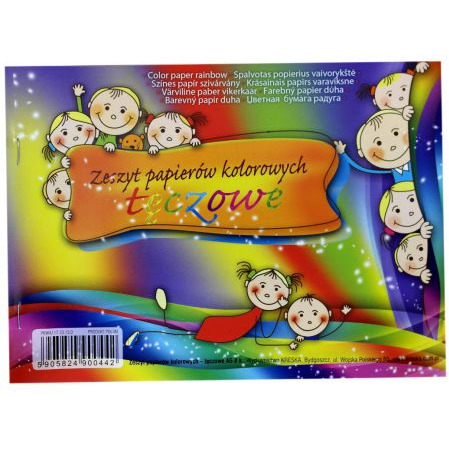 Zeszyt papierów kolorowych tęczowe A5/8k. Kreska