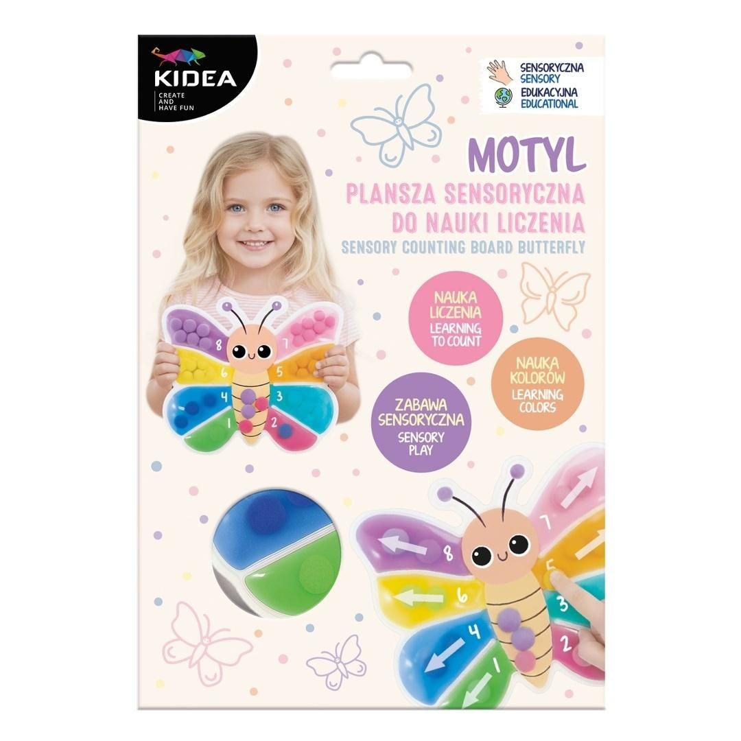 Plansza sensoryczna do nauki liczenia Motyl Kidea PLSNLMKA Derform
