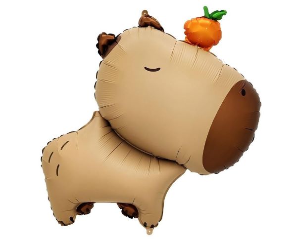 Balon foliowy Kapibara z pomarańczą 47x64cm FG-KAF1 GoDan