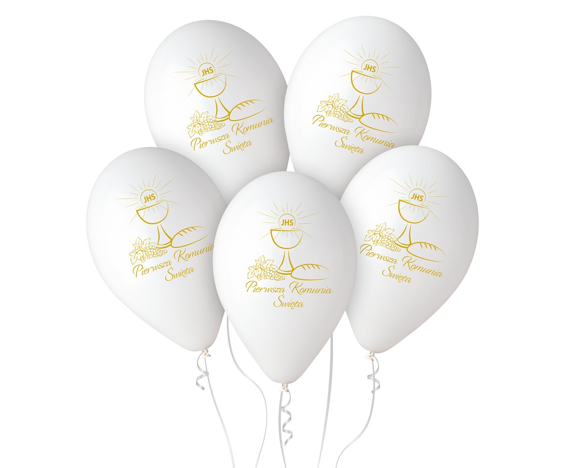 Balony Premium Pierwsza Komunia Św. (kielich) 12"/5szt GS110/PKKI GoDan