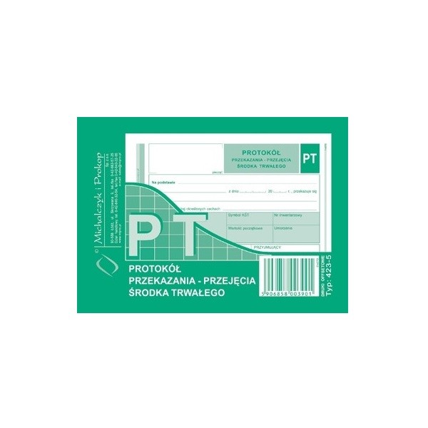 Protokół przekazania/przyjęcia środka trwałego MiP 423-5 A6