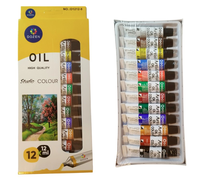 Farby olejne 12kolorów w tubie po 12ml 900494 KTW