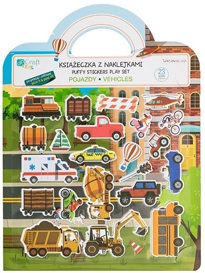 Książeczka z naklejkami wielokrotnego użytku - Pojazdy KSPI-438 Dalprint