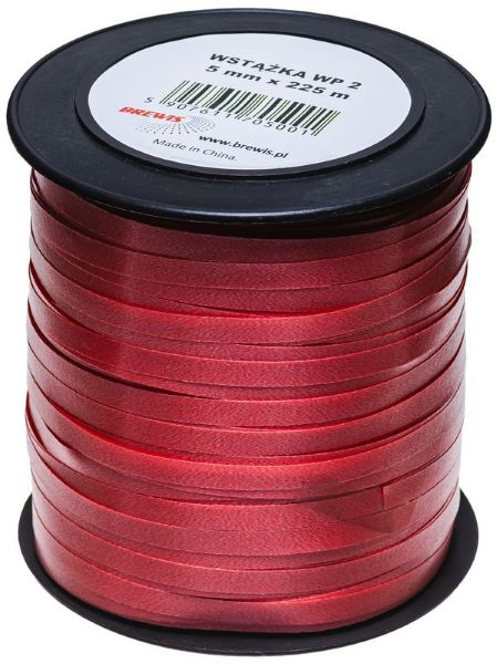 Wstążka plastikowa 5mm x 225m czerwona  WP2 Brewis