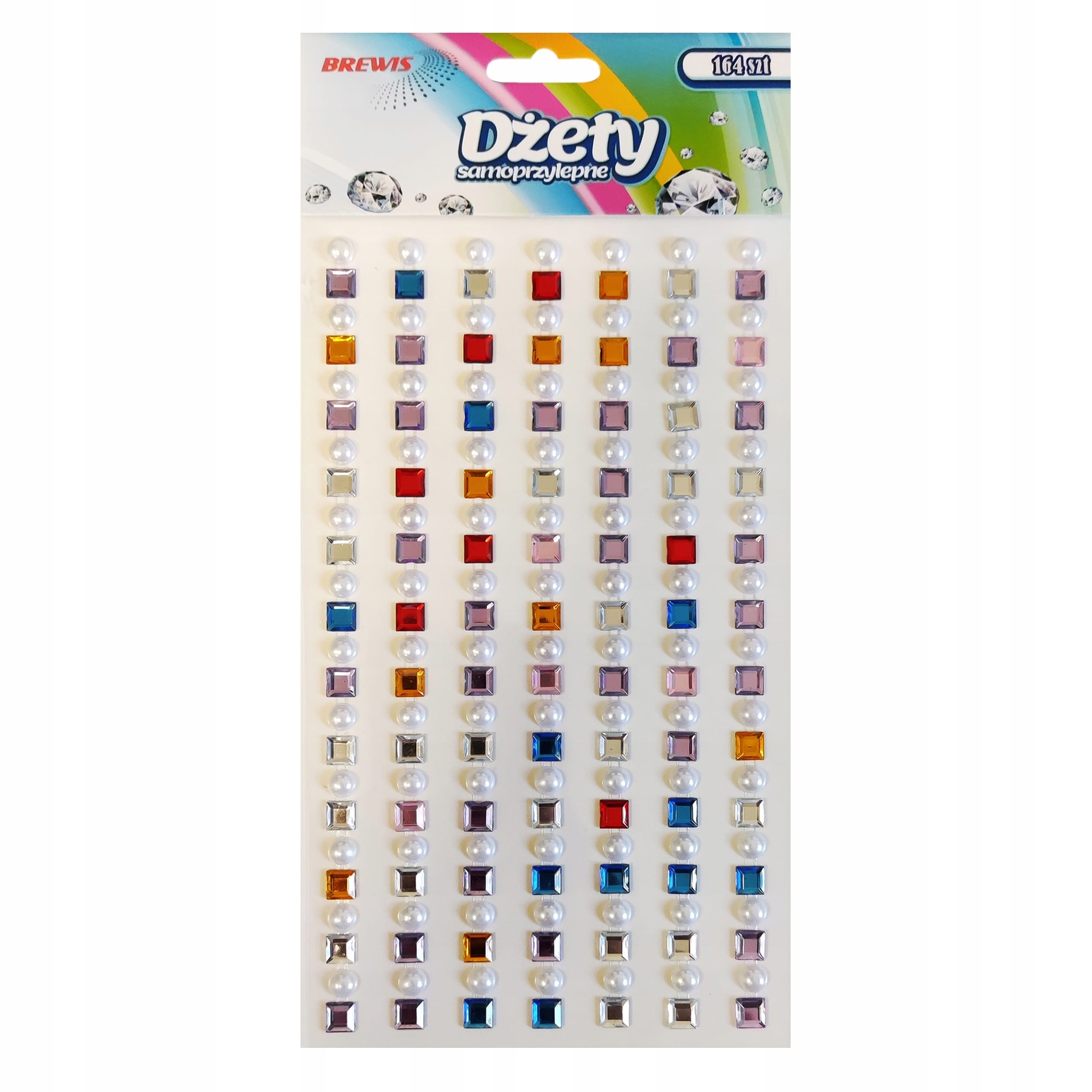 Dżety samoprzylepne kwadraty perły DS88 Brewis
