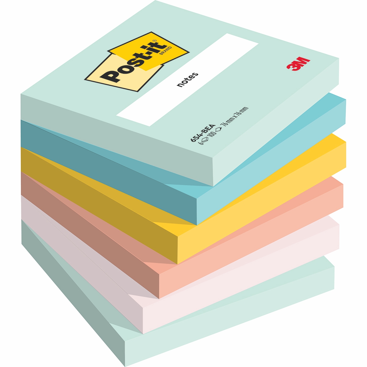 Karteczki samoprzylepne Post-it Beachside 76x76mm 6x100k