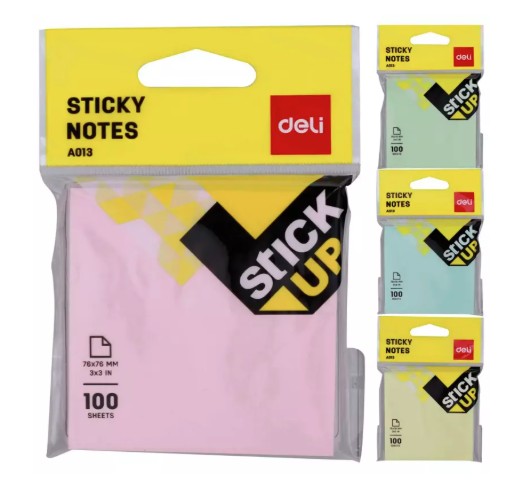 Notes samoprzylepny Deli 76x76mm 100k mix kolorów EA01302 WPC