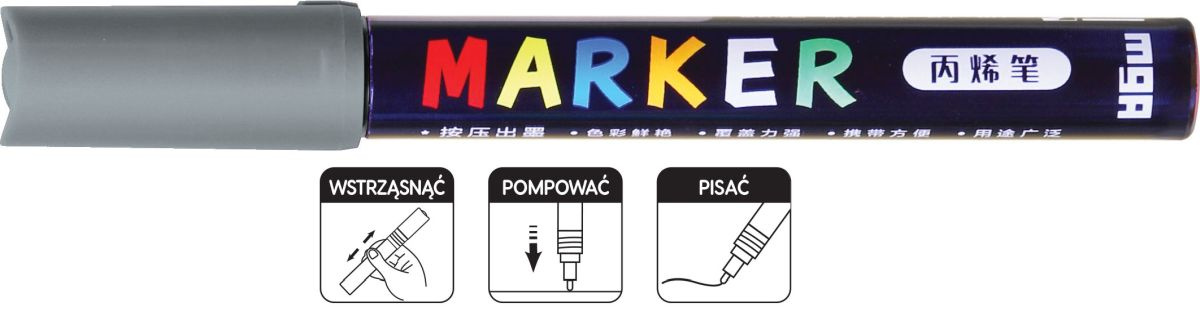 Marker akrylowy 1-2mm szary MG APL910-80